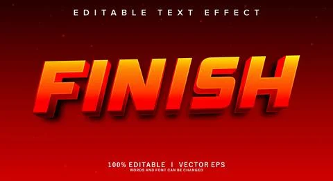 Finish vector text effect with modern style design Stock Illustration