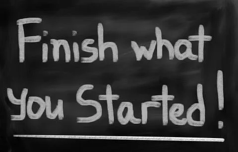 Finish What You Started Concept Stock Illustration