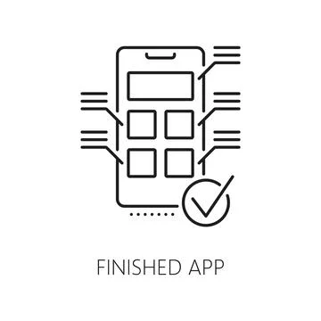 Finished app, web develop and optimization icon Stock Illustration