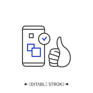 Finished application line icon. Editable Stock Illustration