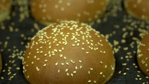 The finished buns for the burgers Stock Footage 80629094