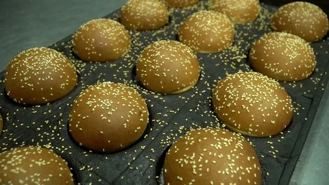 The finished buns for the burgers Stock Footage 80629795