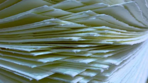 Finished cellulose sheets in briquettes. Pulp production Stock Footage 324884173