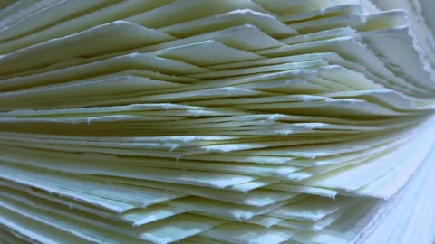 Finished cellulose sheets in briquettes. Pulp production Stock Footage 324884191
