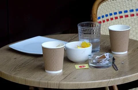 Finished Coffee At The Diner Stock Photos