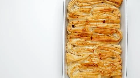 Finished Crinkle Cake made from phyllo dough Stock Photos