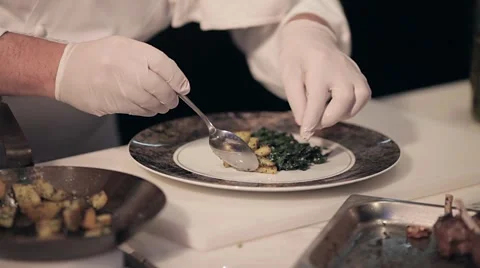 Finished dish chef. Stock Footage 63825745