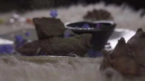The finished dish, meat, slow motion, sprinkled with spices Stock Footage 322011823