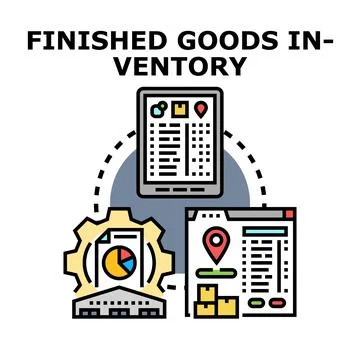 Finished goods inventory management and logistics planning concept Stock Illustration