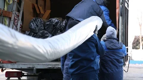 Finished goods warehouse loading coils Stock Footage 71762064