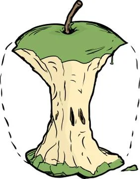 Finished Granny Smith Apple Stock Illustration