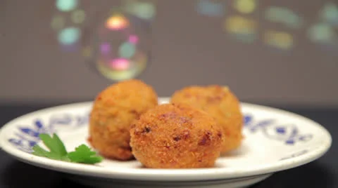 Finished Meatballs Stock Footage 24660904