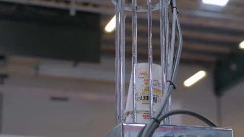 Finished paper coffee cups is nesting, stacking in the end of conveyor system Stock-Footage 344313627