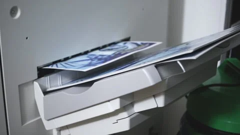 Finished printing products close-up view. Paper, newspaper, print shop Vídeos de archivo 168183121