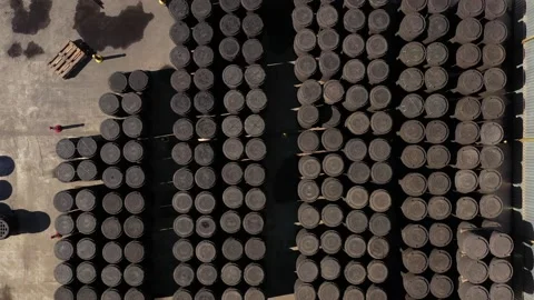 Finished products with hatches at the processing plant Stock Footage 164093330