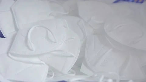 Finished protective mask Stock Footage 138602927