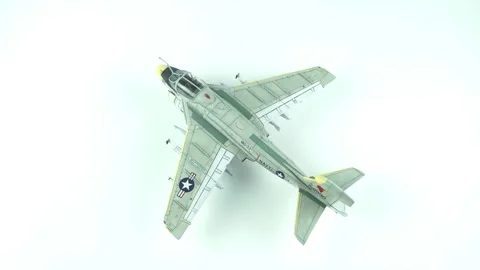 A Finished Scale Model Of The Prowler Carrier-Based Aircraft. Stock Footage 341094674