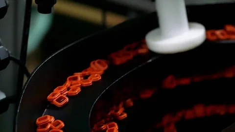Finished Silicone Products Spin in Machine Stock Footage 81620508