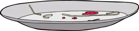 Finished spaghetti dinner Illustrazione stock