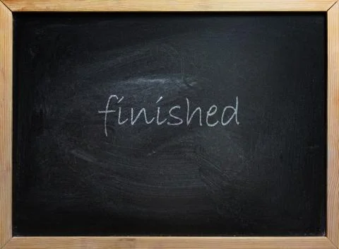 Finished Text On School Board Stock Photos