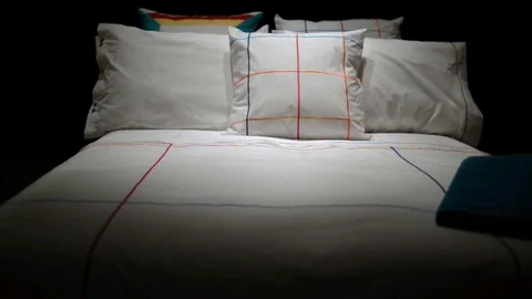 Finished textile product. Textile Industry. Vídeo Stock 72590104