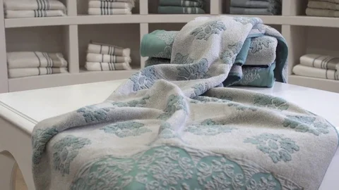 Finished textile product. Textile Industry. Vídeo Stock 72590125