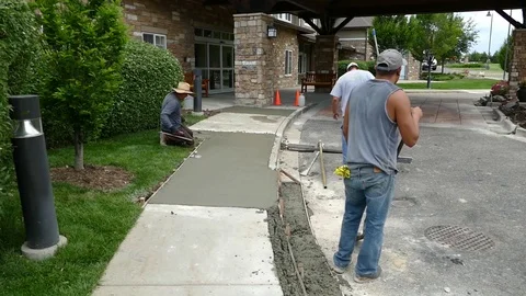 Finishing Concrete Stock Footage 123392682