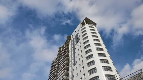 Finishing facade building Stock Footage 86669995