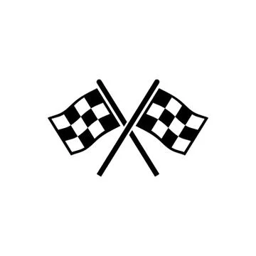 Finishing Flags Flat Vector Icon Stock Illustration