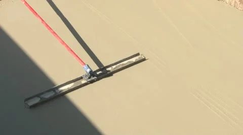 Finishing fresh concrete.m2ts Stock Footage 16798229
