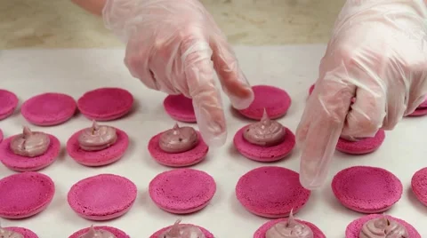 Finishing make French Macarons Stock Footage 62426085