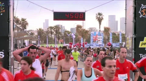 Finishing a marathon 1 Stock Footage 693089