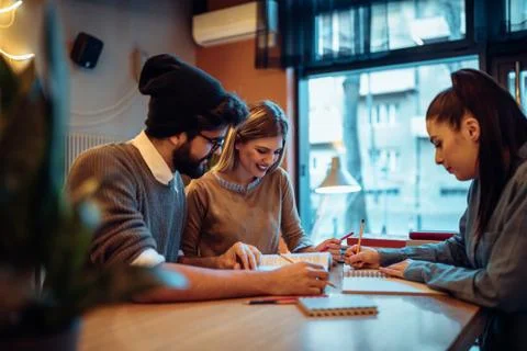 Finishing their assignment Stock Photos