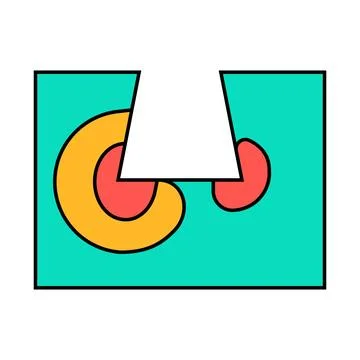 Finite element analysis mechanical engineer icon color illustration Stock Illustration