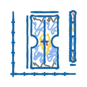 Finite element analysis mechanical engineer icon doodle illustration Stock Illustration