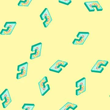 Finite element analysis mechanical engineer isometric icon seamless pattern Stock Illustration