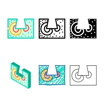 Finite element analysis mechanical engineer color edition icon vector Stock Illustration