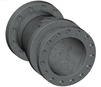 Finite element methode mehs of a mechanical part - 3d ilustration Stock Illustration