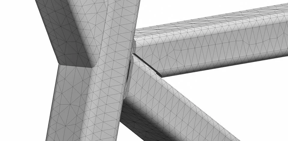 Finite Elements mesh of a steel framework construction 3D-illustration Stock Illustration