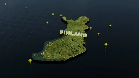 Finland 3D Map With Animation Stock Footage 305933898