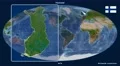 Finland - 3D tube zoom (Mollweide projection). Satellite 4k or 4k+ Resolution