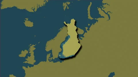 Finland with Aland map - extract. Shadow. Pattern. Stock Footage 148070985