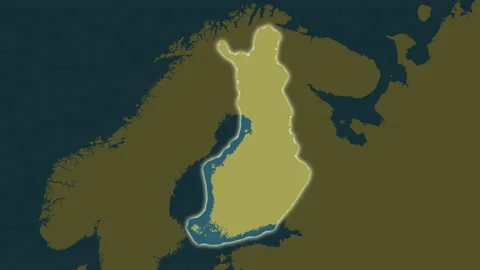 Finland with Aland map - solid. Glow. Pattern. Stock Footage 148079322