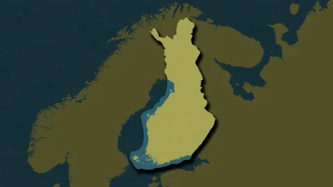 Finland with Aland map - solid. Shadow. Pattern. Video stock 148079727