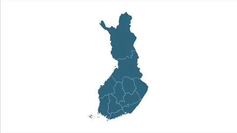 Finland animated map with alpha channel. Stock Footage 153451295