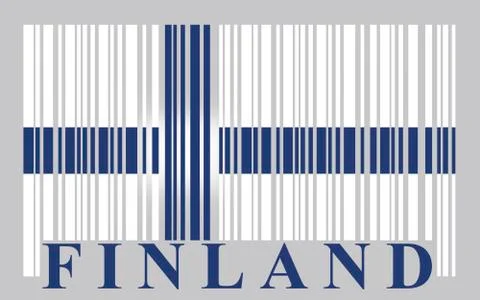 Finland barcode flag, vector Stock Illustration