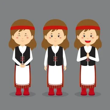Finland Character with Various Expression Stock Illustration