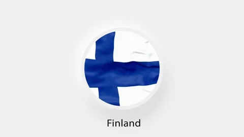Finland Circular Flag Loop. Animated national flag of Finland. Realistic Finland Stock Footage 164267226