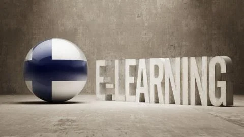 Finland. E-Learning  Concept 스톡 일러스트