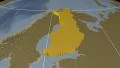 Finland extruded. Bumps. Graticule. 4k or 4k+ Resolution